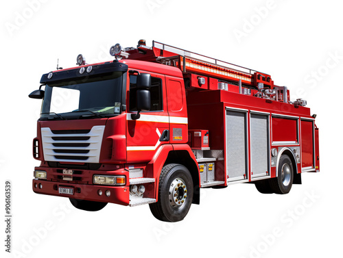 a red fire truck with a ladder