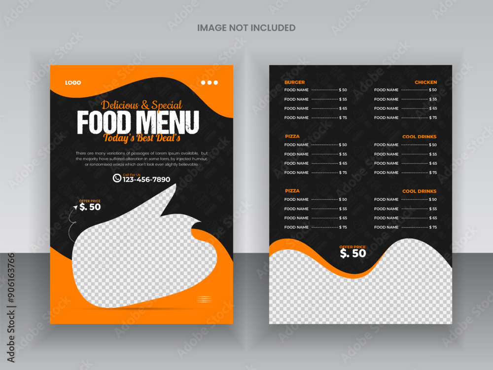 Editable Restaurant Delicious Sea Food Food Menu Design Template ...
