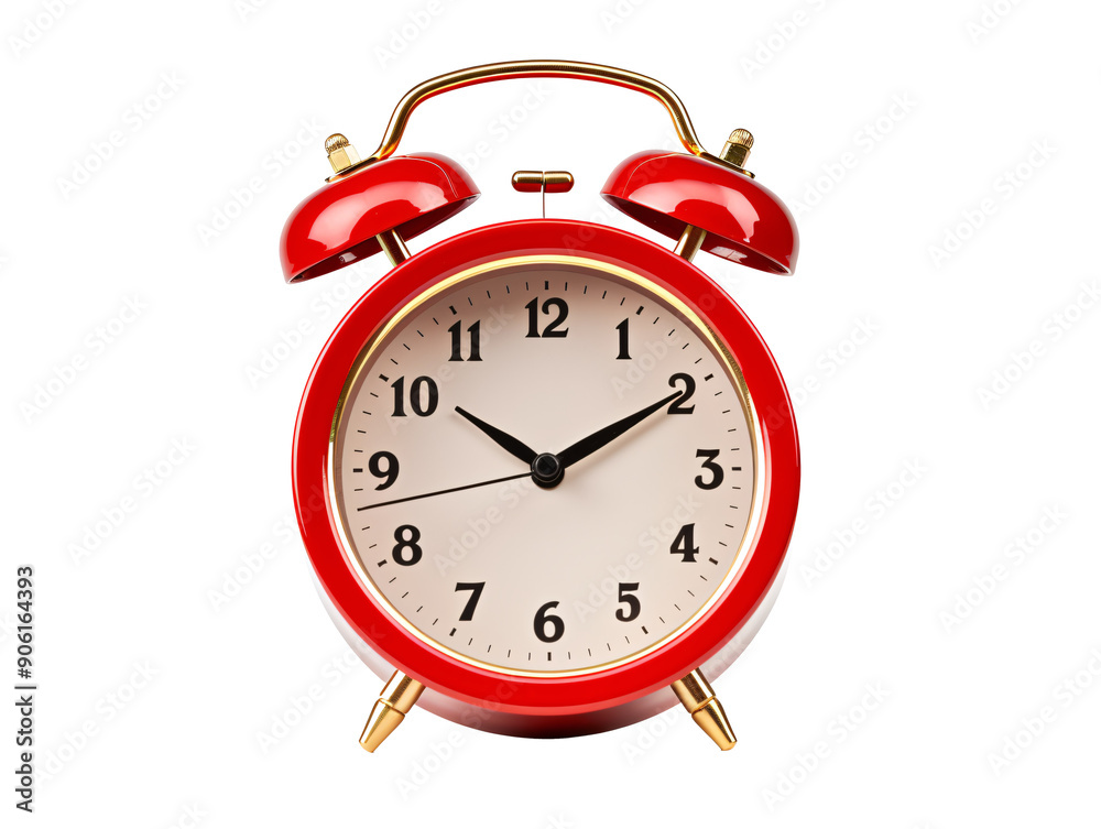 a red alarm clock with bells a red alarm clock with bells