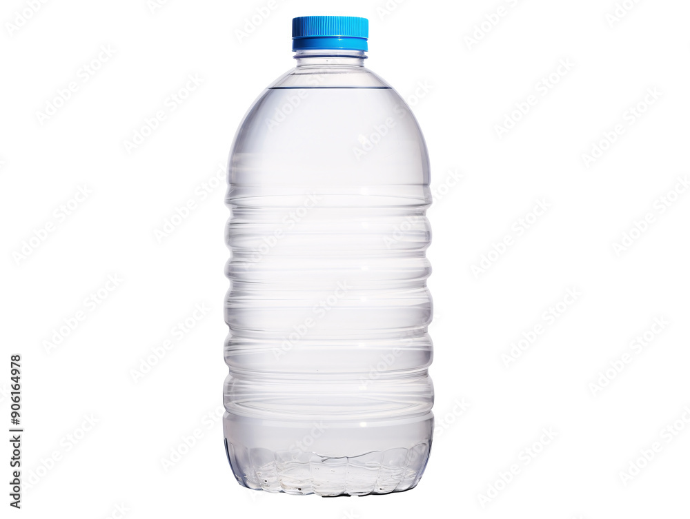 a bottle of water with a blue cap a bottle of water with a blue cap