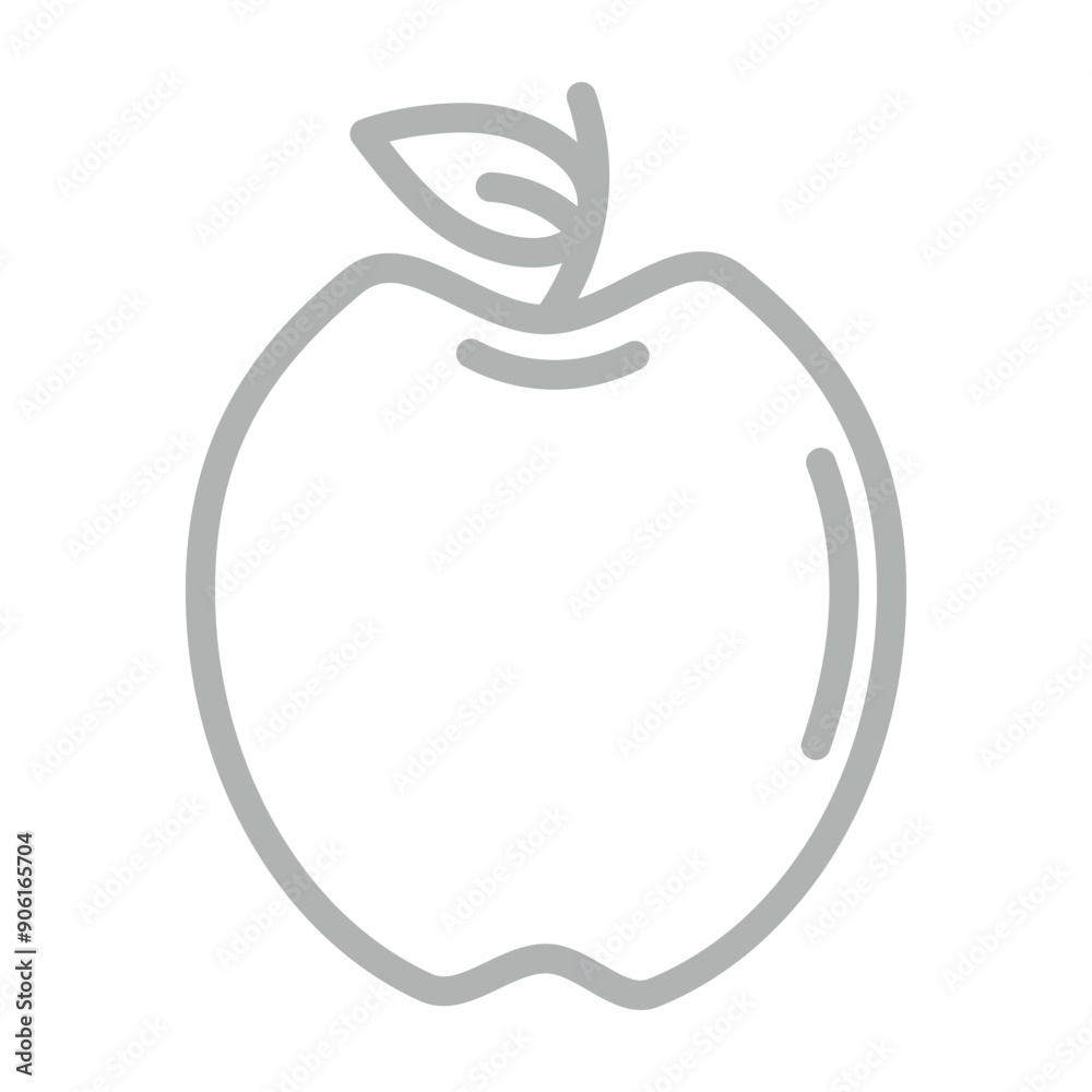 Apple Vector Line Grey Icon Design Apple Vector Line Grey Icon Design