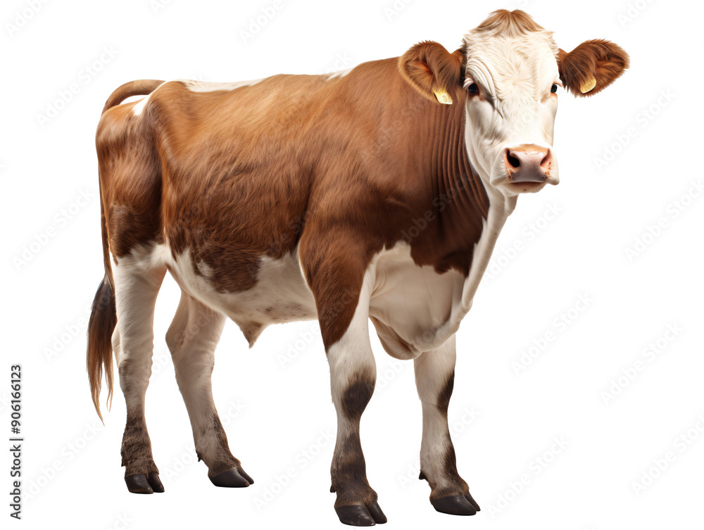 a cow standing on a white background a cow standing on a white background