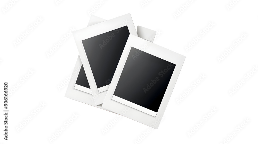 Empty white photo frame white background, generative ai Empty white photo frame white background, generative ai