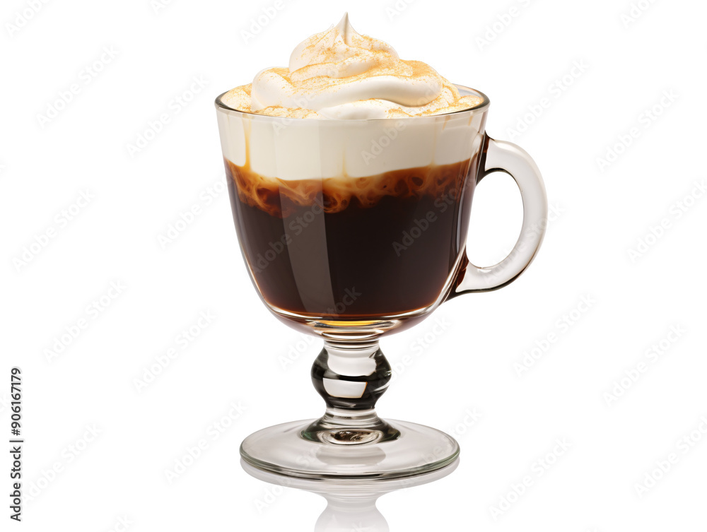 a glass cup with a drink and whipped cream a glass cup with a drink and whipped cream