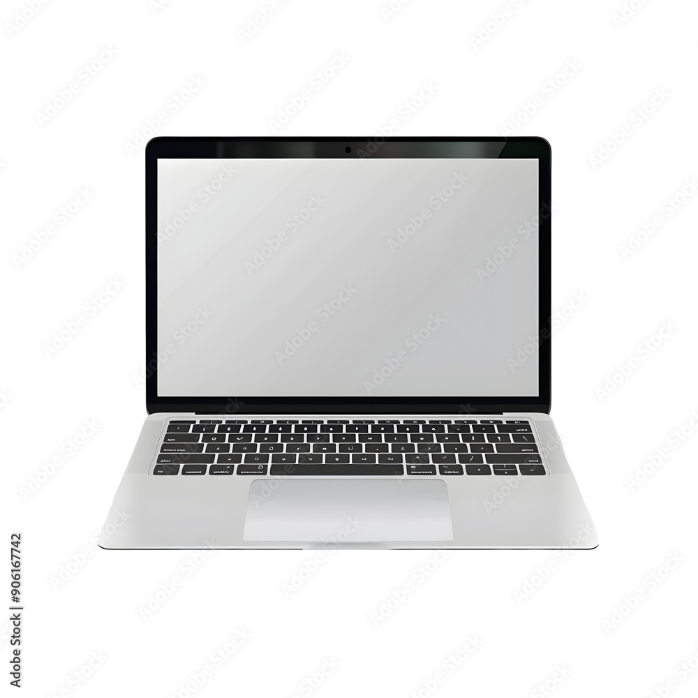 laptop mockup with blank screen isolated on white background, generative ai laptop mockup with blank screen isolated on white background, generative ai