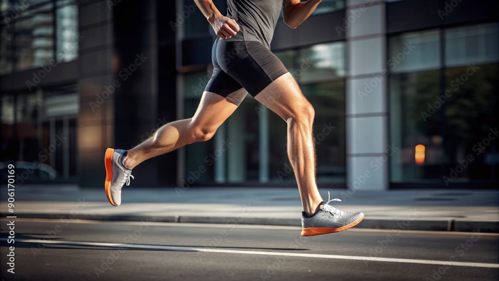 Jogger's Legs Sprinting on Asphalt Pavement
Jogger's Legs Sprinting on Asphalt Pavement