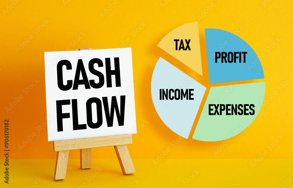 Cash Flow pie chart shows income minus expenses to calculate the profit on which tax must be paid Cash Flow pie chart shows income minus expenses to calculate the profit on which tax must be paid