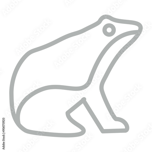 Frog Vector Line Grey Icon Design
