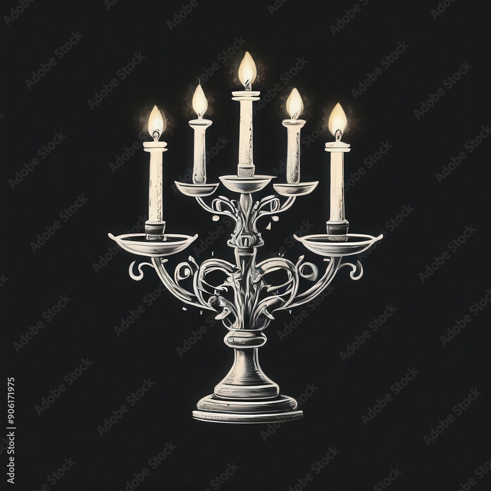 the AI Image Generator, Menorah with lit candles the AI Image Generator, Menorah with lit candles