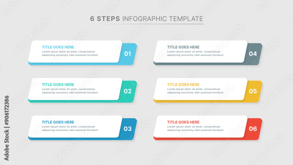 Simple List Business Infographic Design Template with 6 Points Simple List Business Infographic Design Template with 6 Points