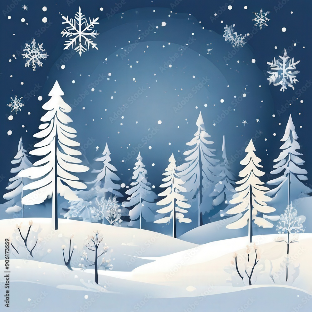 Obraz premium the AI Image Generator, Winter background snow covered trees on a sunny day
