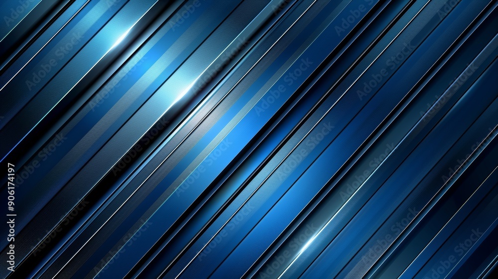 Dark blue geometric minimalism with sharp black lines and reflective metal strips Dark blue geometric minimalism with sharp black lines and reflective metal strips