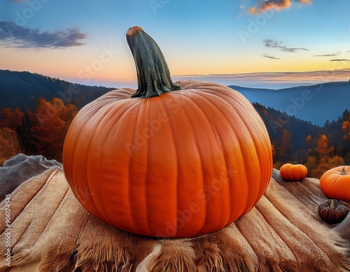 A favored autumn decoration and food pumpkin day photo