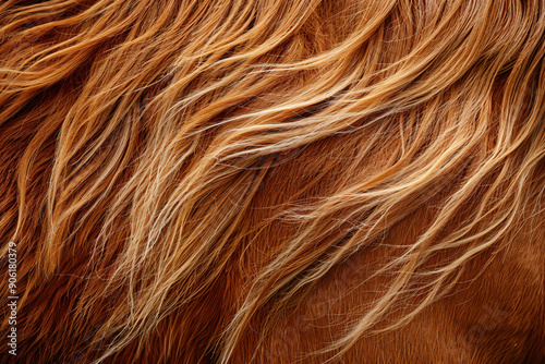 Photo of brown horse fur texture, top view, high resolution photography
