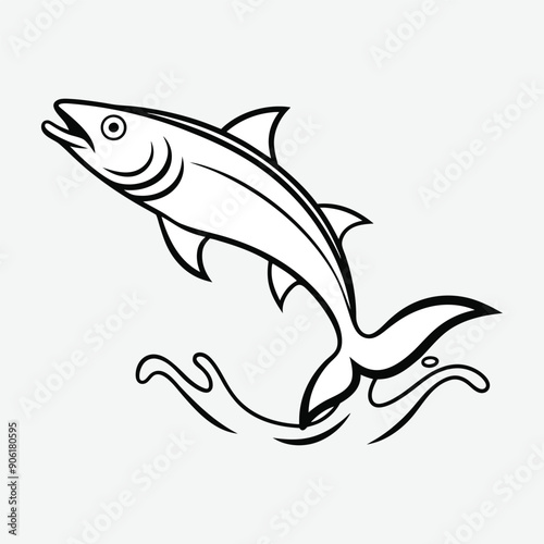 Cobia Fish jumps icon vector3 photo