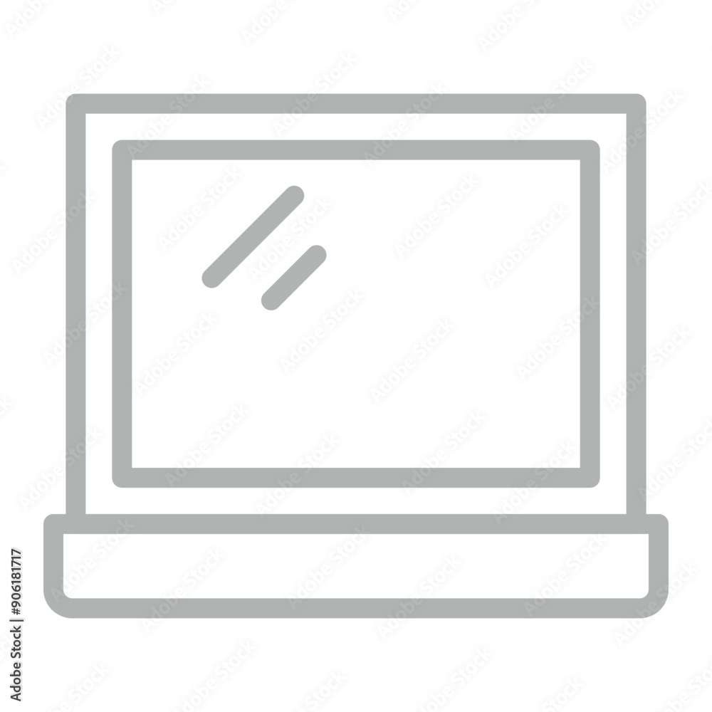 Laptop Vector Line Grey Icon Design Laptop Vector Line Grey Icon Design