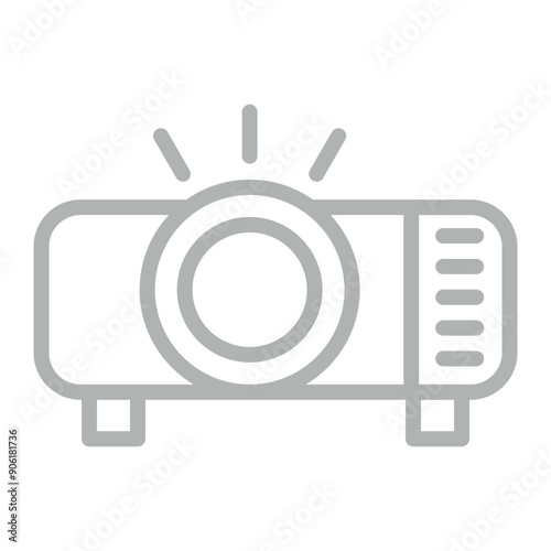 Projector Vector Line Grey Icon Design