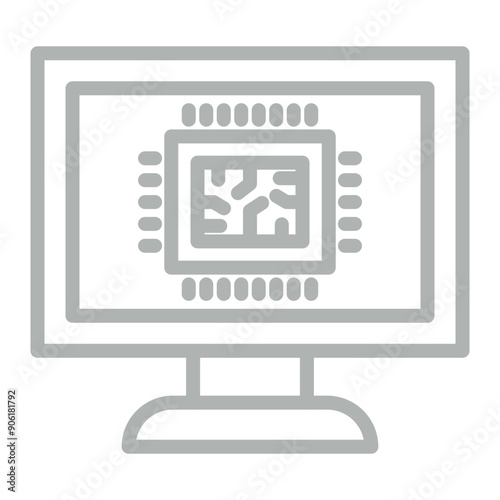 Technology Vector Line Grey Icon Design