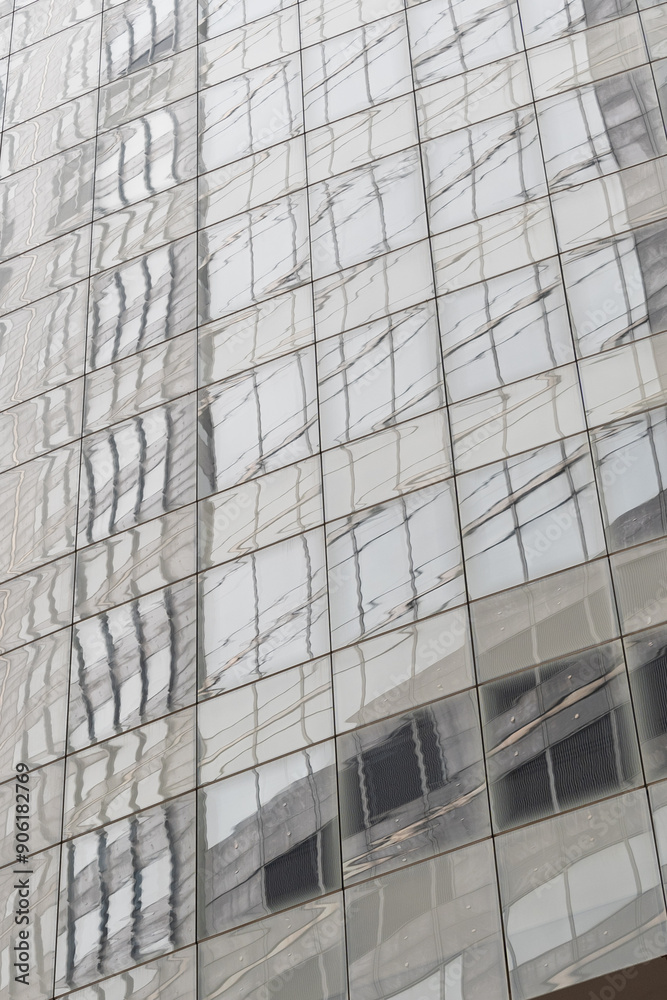 Modern reflective office building in city Modern reflective office building in city