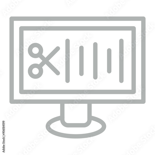 Audio Editing Vector Line Grey Icon Design