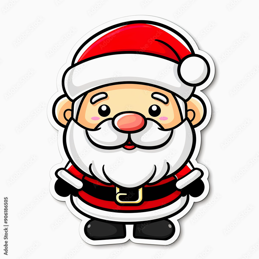 Cartoon Santa Claus with a Red Hat and White Beard Cartoon Santa Claus with a Red Hat and White Beard