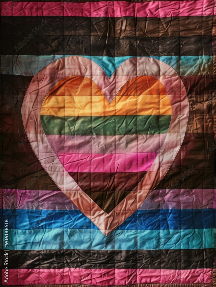 Fototapeta premium Rainbow Heart Quilt