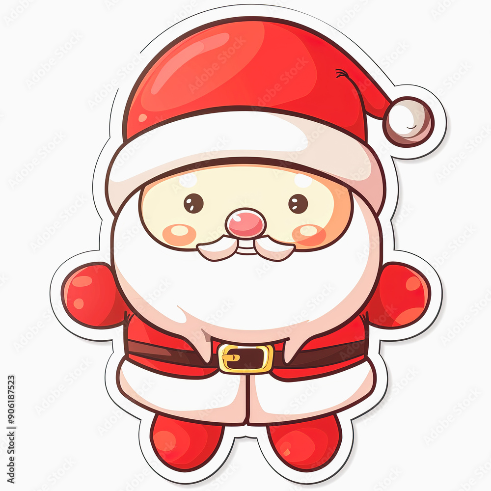 Cartoon Santa Claus with White Beard and Red Hat Cartoon Santa Claus with White Beard and Red Hat