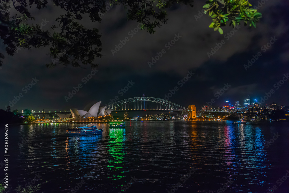 Naklejka premium 시드니의 야경, 그리고 하버브릿지