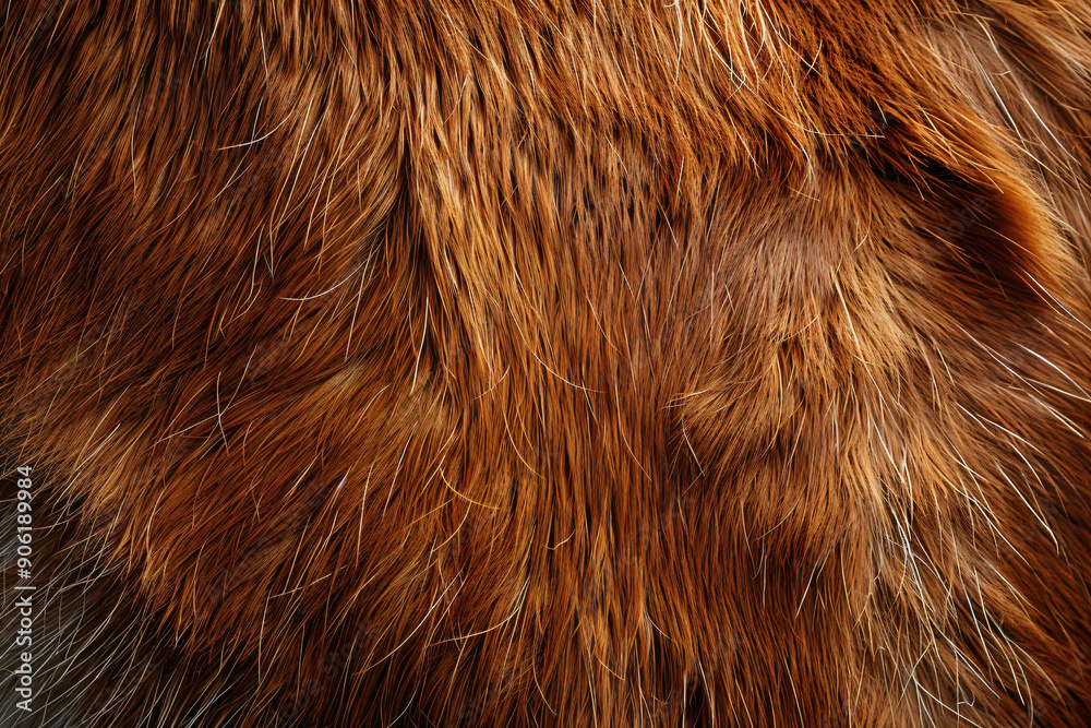Close-up of the back skin texture of an animal with brown fur, showing its natural pattern and softness. The background is plain for easy composition. Close-up of the back skin texture of an animal with brown fur, showing its natural pattern and softness. The background is plain for easy composition.