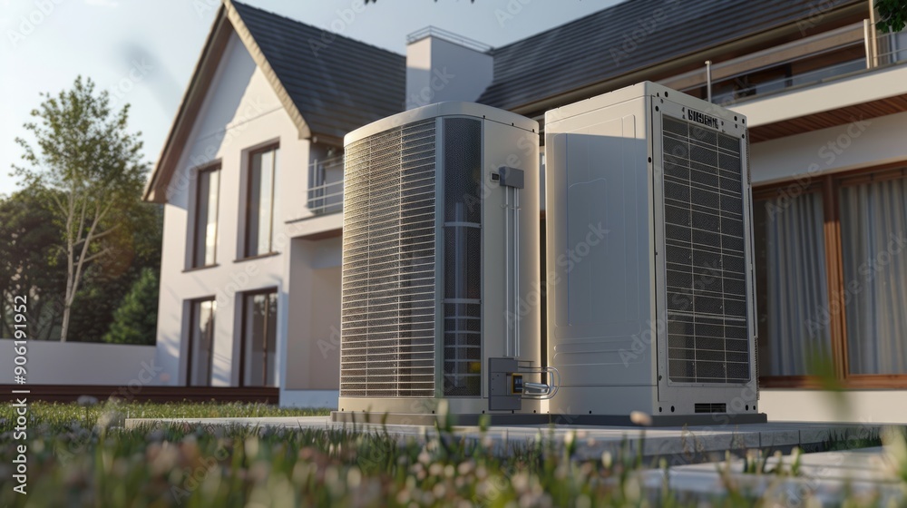 Obraz premium Air Conditioner Installation Exterior