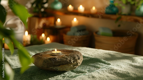 Elegant Spa Interior with candle 