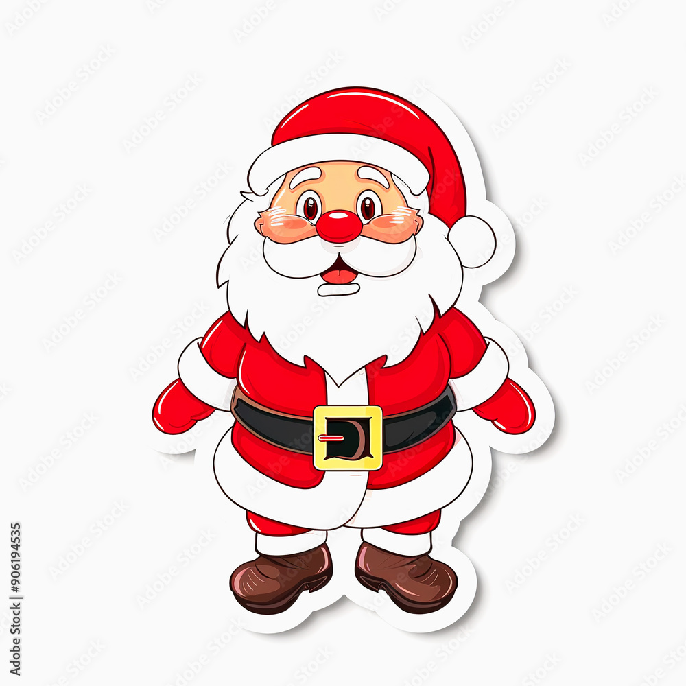 Cartoon Santa Claus in Red Suit with White Trim and Black Belt Cartoon Santa Claus in Red Suit with White Trim and Black Belt