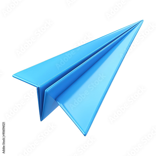 3D Blue Paper Plane Icon On Transparent Png Background For Message Icons . Generative ai