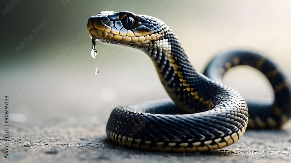 Naklejka premium snake in the snow