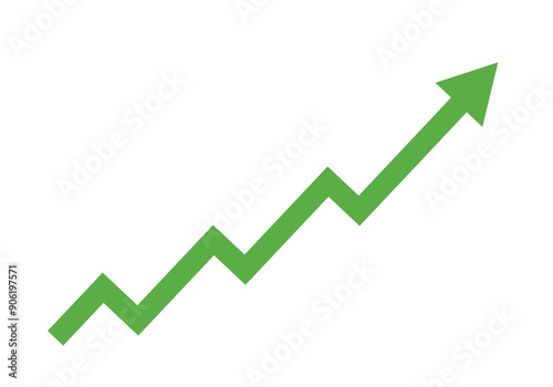 Green Indication arrows. Up arrows, statistic financial graphic. Vector illustration