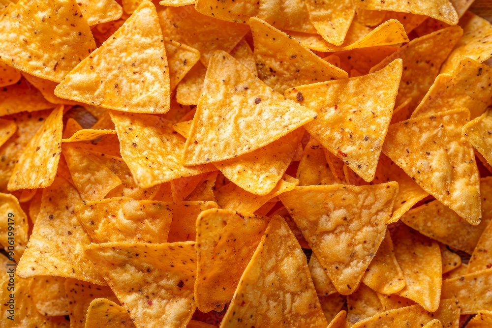 Delicious Nachos Chips Close Up Detail Flat Lay Generative AI Delicious Nachos Chips Close Up Detail Flat Lay Generative AI