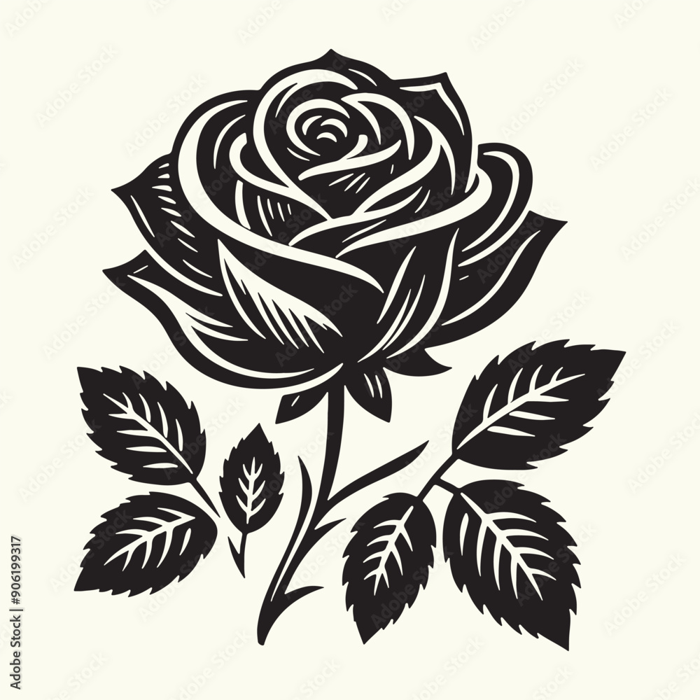 Rose Flower Silhouette vector illustration isolated in empty background Rose Flower Silhouette vector illustration isolated in empty background