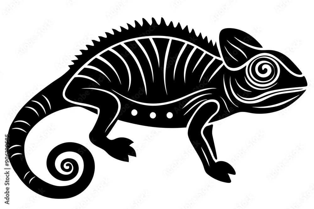 
Chameleon silhouette, Chameleon Vector art, Chameleon Clipart black Silhouette

