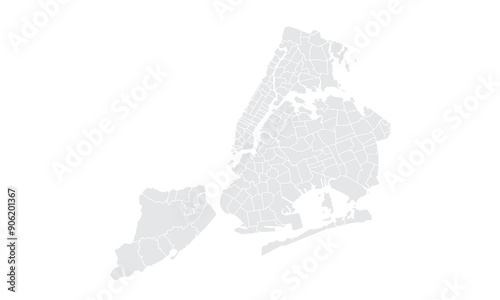 New York City map Grayscale,isolated on white background for website layouts,background,education, precise,customizable,Travel worldwide,map silhouette backdrop,earth geography, political,reports.