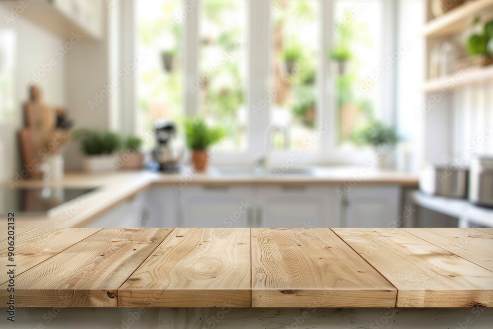 kitchen table background, wood counter top on blur of white clean abstract home interior with bokeh. used for display or montage your wooden for dining background with generative ai kitchen table background, wood counter top on blur of white clean abstract home interior with bokeh. used for display or montage your wooden for dining background with generative ai