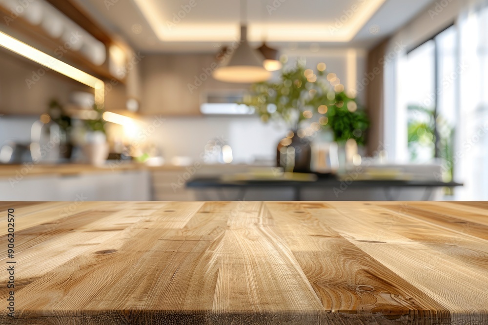 kitchen table background, wood counter top on blur of white clean abstract home interior with bokeh. used for display or montage your wooden for dining background with generative ai kitchen table background, wood counter top on blur of white clean abstract home interior with bokeh. used for display or montage your wooden for dining background with generative ai