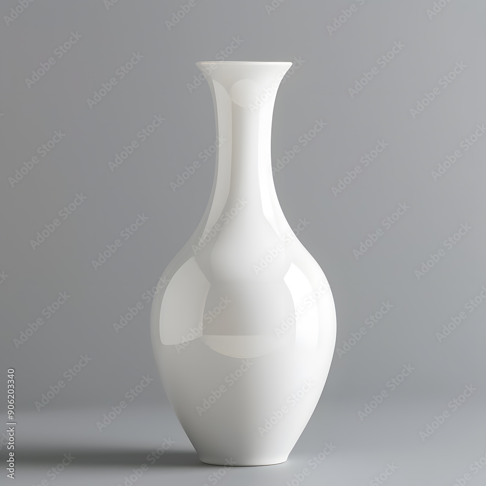 White ceramic vase isolated on grey background White ceramic vase isolated on grey background