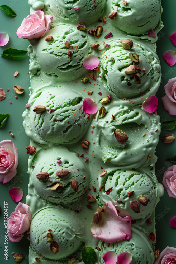 Fototapeta premium Delicious Pistachio Ice Cream Dessert