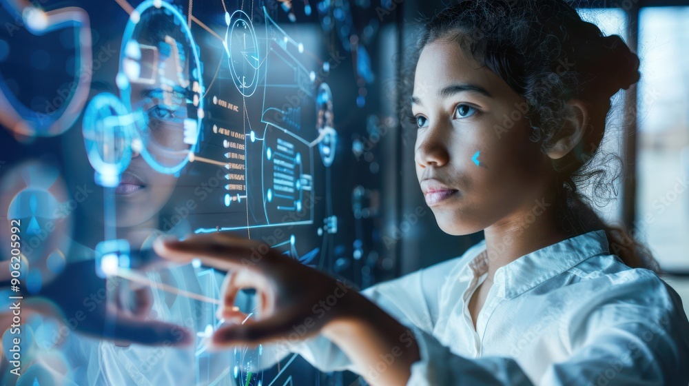 AI in Personalized Education: Students engaging with interactive AI-driven educational tools tailored to their learning needs. AI in Personalized Education: Students engaging with interactive AI-driven educational tools tailored to their learning needs.
