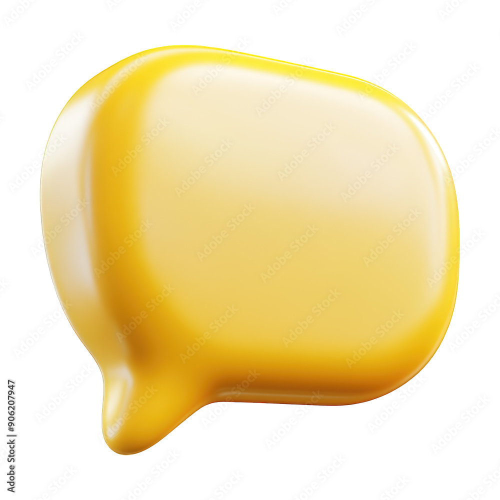 3D Yellow Speech Bubble Icon On Transparent Png Background For Communication Icons . Generative ai 3D Yellow Speech Bubble Icon On Transparent Png Background For Communication Icons . Generative ai