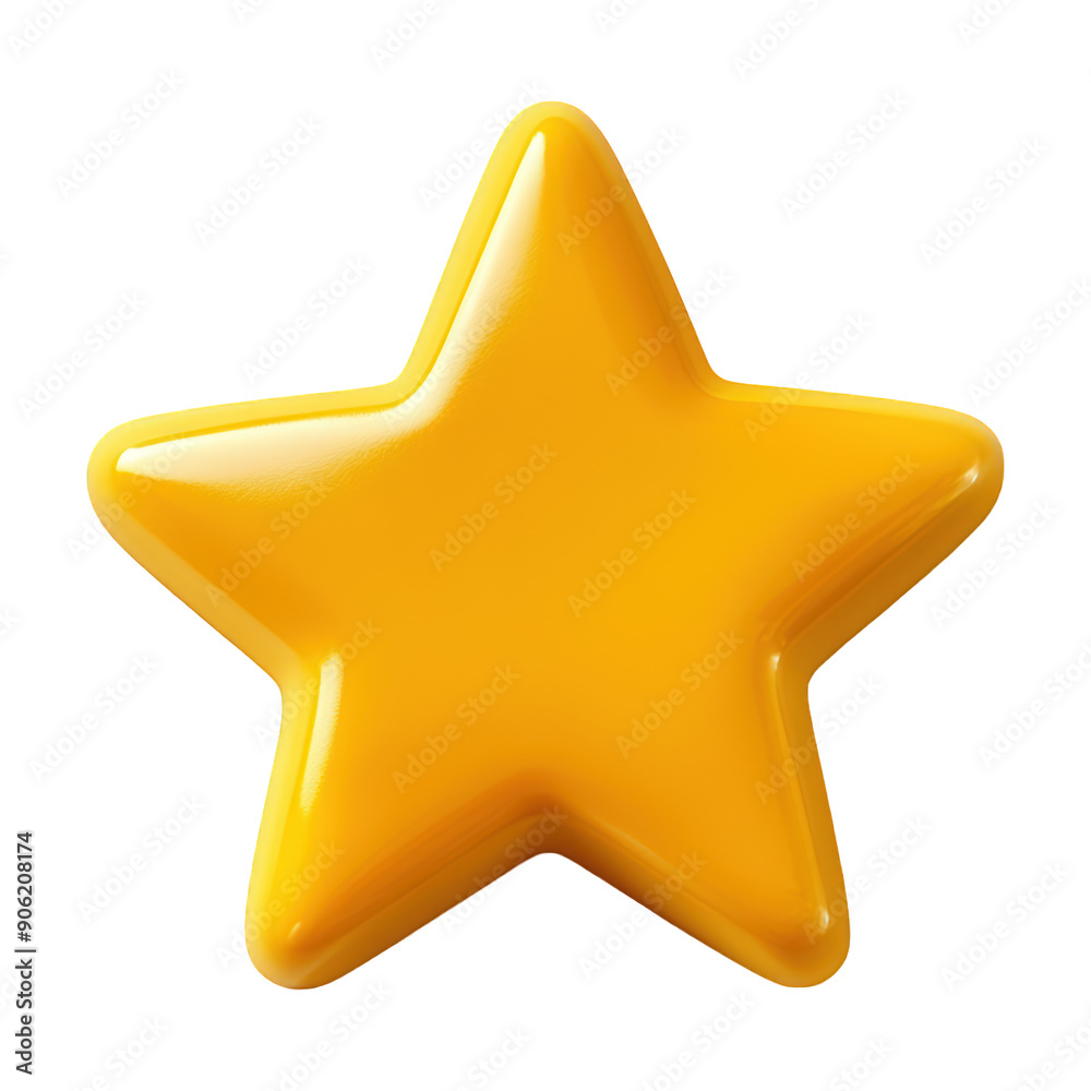 3D Yellow Star Icon On Transparent Png Background For Rating Icons . Generative ai 3D Yellow Star Icon On Transparent Png Background For Rating Icons . Generative ai