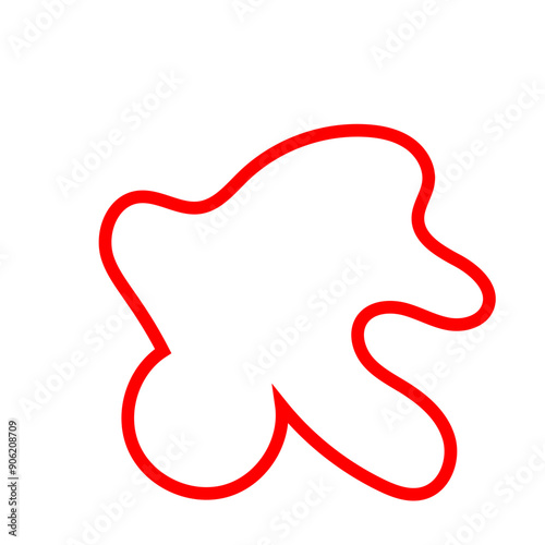 Red abstract shapes outline vector decoration 