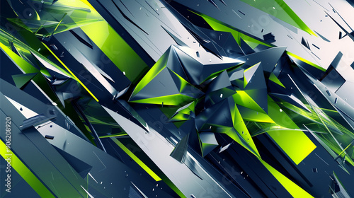 3d rendering of abstract geometric shapes in low poly style. Futuristic background for poster design.
