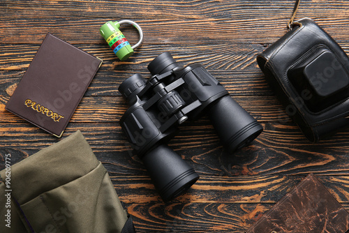 Set of travel items and pas...