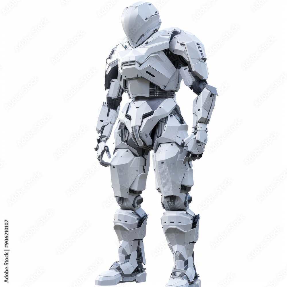 3D Render, Low Poly style of a robotic engineer's mechanical repair armor set, on isolated white background, Generative AI 3D Render, Low Poly style of a robotic engineer's mechanical repair armor set, on isolated white background, Generative AI